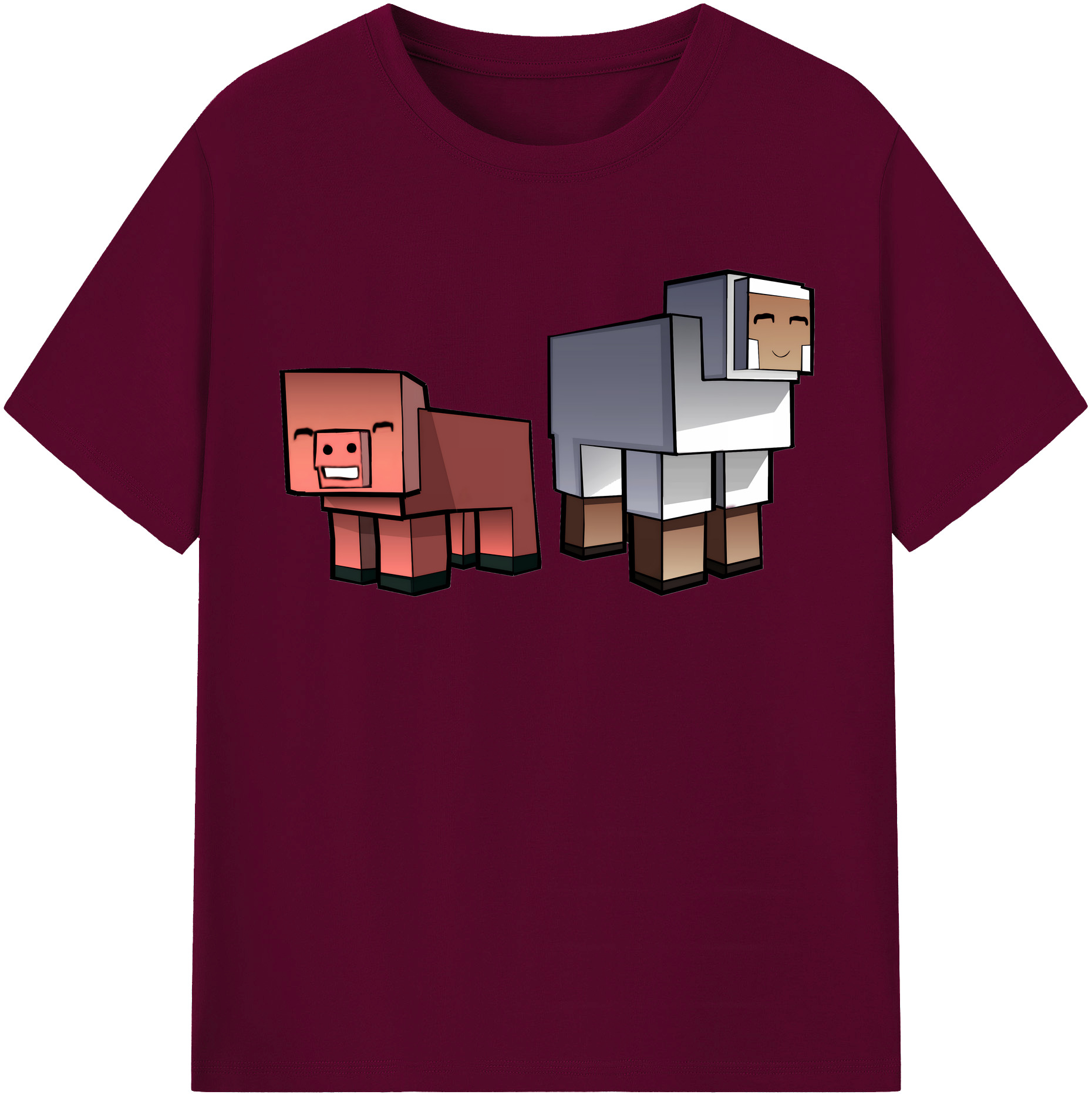 （画像用） マインクラフト ブロックの世界 Minecraft MC Block world レディースカジュアルプリントTシャツ（綿100％）